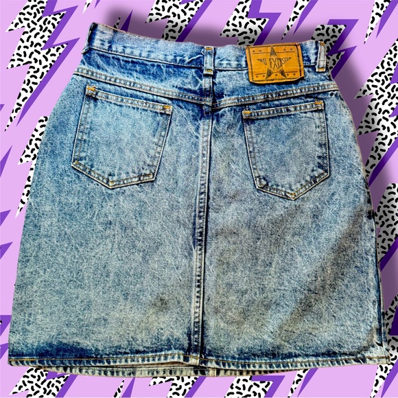Vintage Acid-Washed Denim Skirt Size 13 - Picture 1 of 5
